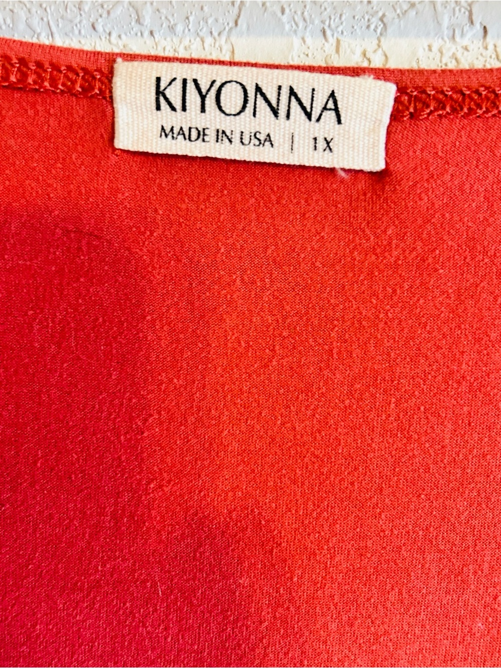 Kiyonna Bright Coral Red Dress Top - Picture 2 of 2